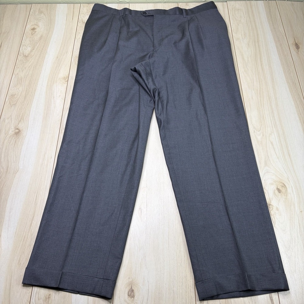 Lubiam 1911 Trousers Men's 41x32 Ermenegildo Zegna Trofeo Wool Gray Dress Pants - Picture 2 of 12